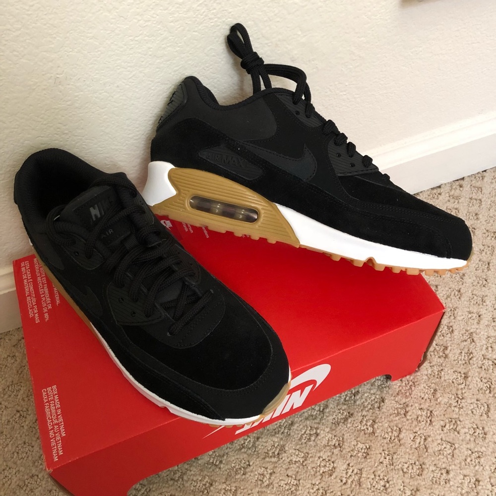 🍀New🍀 NIKE black Air Max 90 SE ~ sz 8 - Picture 3 of 8